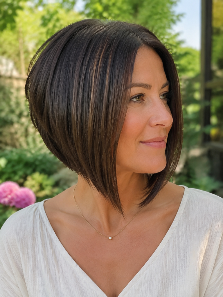 18 Angled Bob Hairstyles For Women Over 40