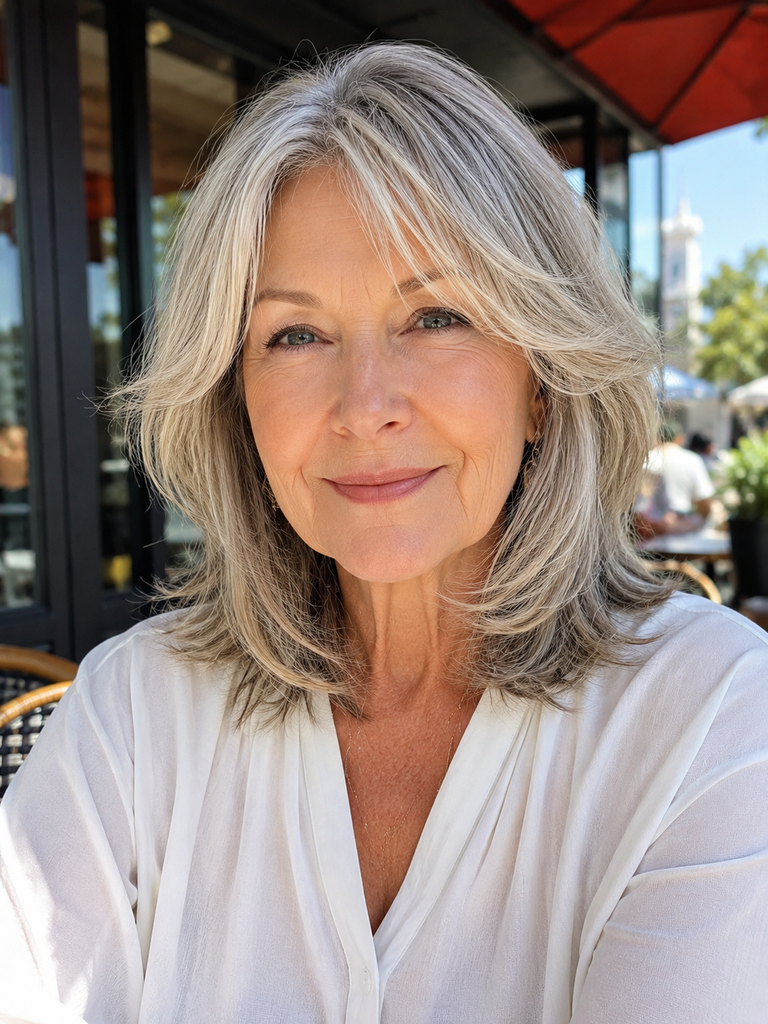 18 Shoulder Length Hairstyles for Women Over 50
