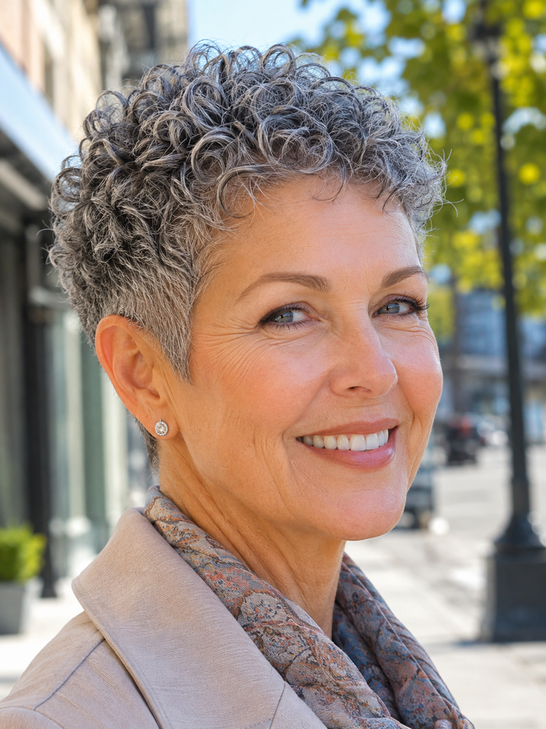 16 Short Curly Hairstyles for Women Over 60