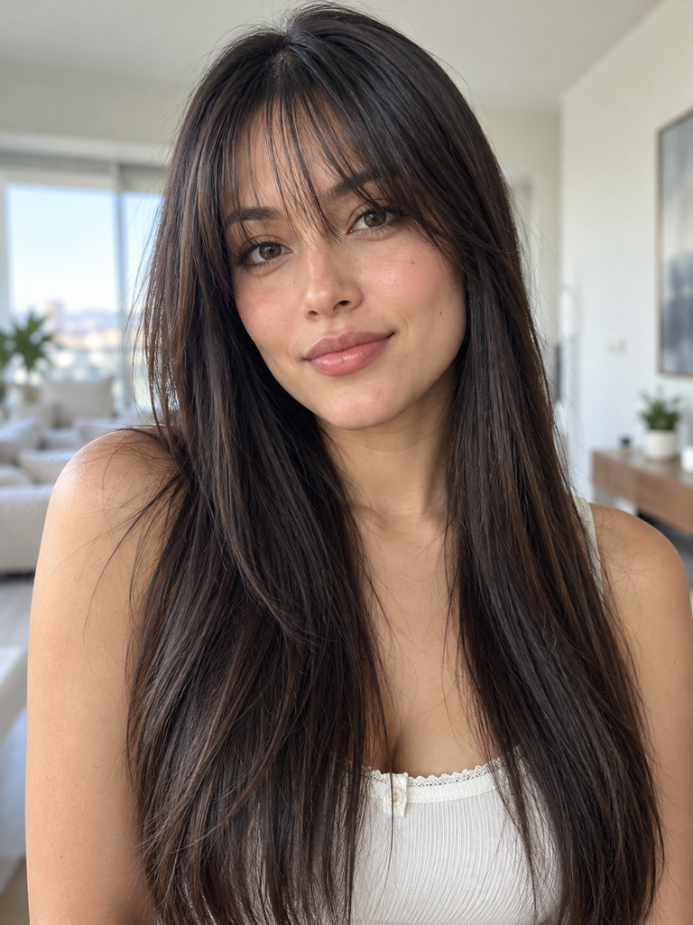 18 Layered Hairstyles With Wispy Bangs for a Softer Look